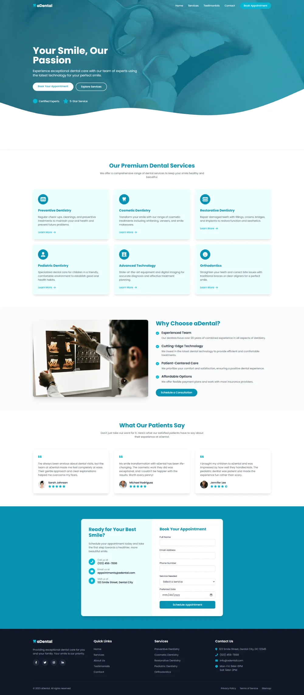 Responsive healthcare website design - Dental Practice