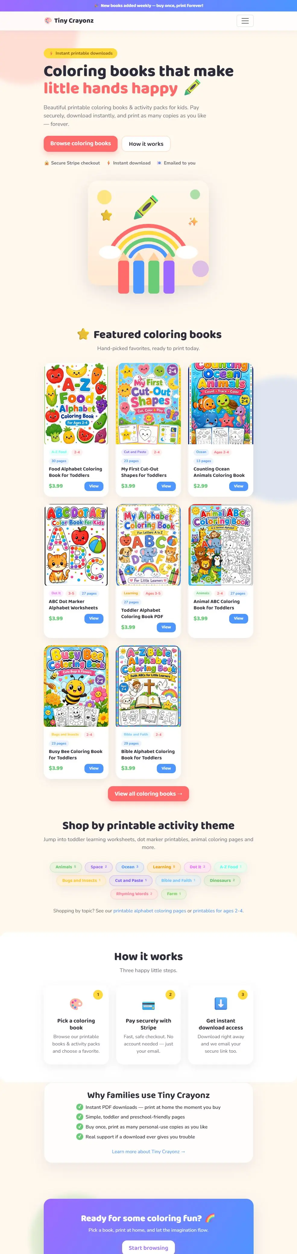 Tiny Crayonz website project