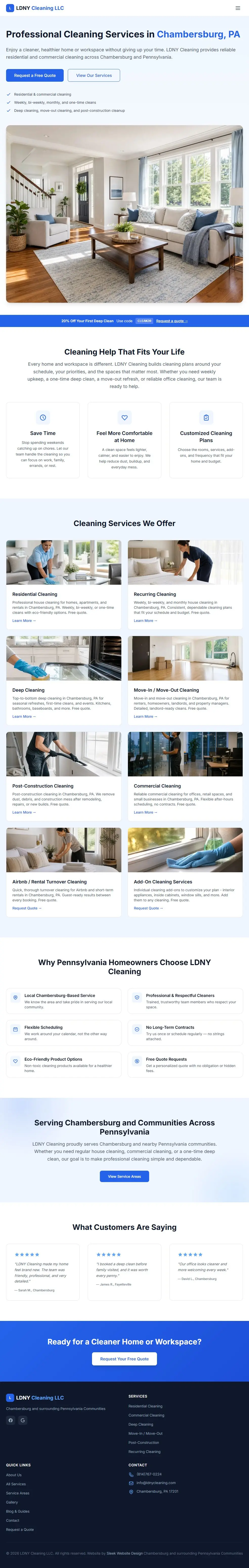 LDNY Cleaning website design project